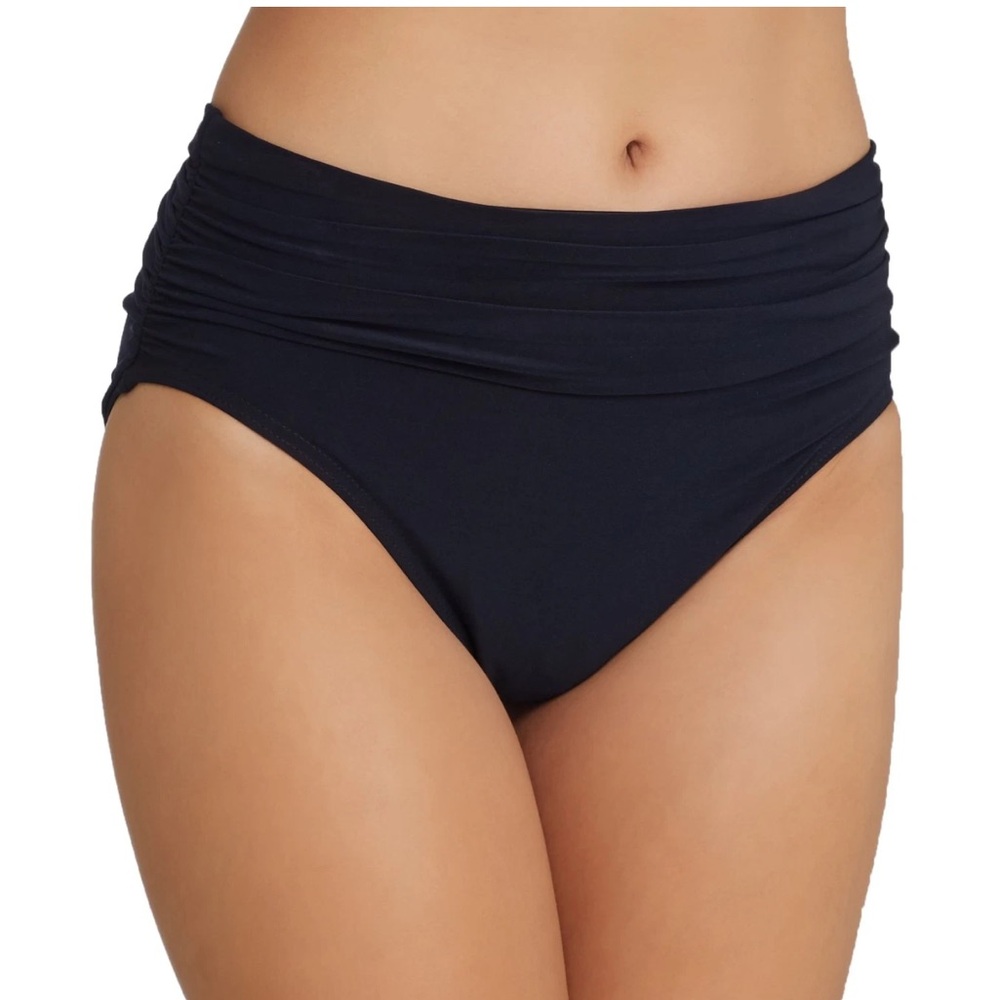 MAGICSUIT Black Solid Stretch High‎ Waist Bikini Bottom Swimsuit Size 12
